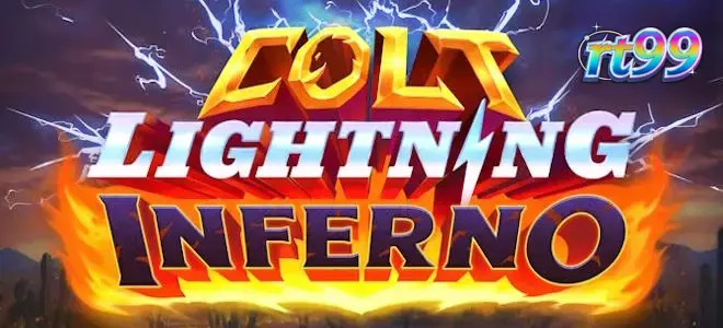 Tampilan visual slot Colt Lightning Inferno dengan elemen api dan petir